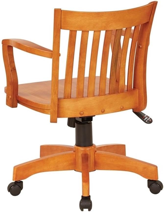 Scranton & Co Wooden Banker Office Chair with Wooden Seat Fruit Wood