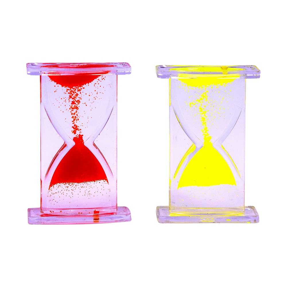 Mini Coloured Timer Set, Classic Liquid Sensory Timers, Mineral Oil & Water, Pack of 2
