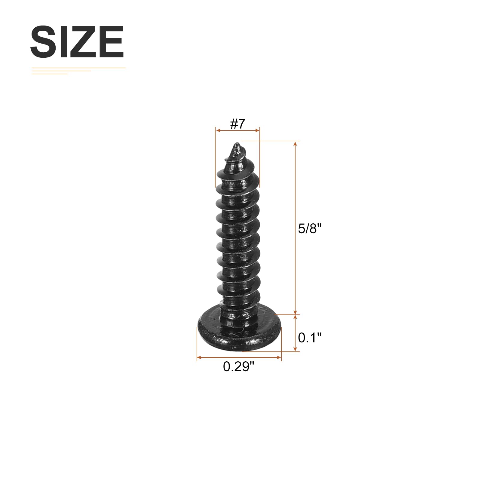 DTGN #6x5/8" Phillips Pan Head Self-tapping Screw - 100Pack - Black Oxide 304 Stainless Steel Sheet Metal Screws Wood Screws - Image 2