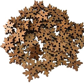 EXCEART 100Pcs Christmas Wooden Buttons Snowflake Button DIY Sewing Small Size Buttons Vintage Mini Buttons Decoration for Knitting Sewing DIY Scrapbook Crafts Xmas Decoration 18 mm