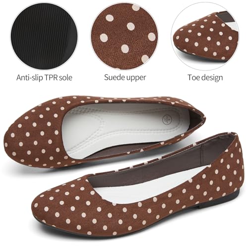 Image of Hash Bubbie Women's Flats Shoes Ballet Flats Dress Shoes Comfortable PU Leather Slip on Shoes for Women