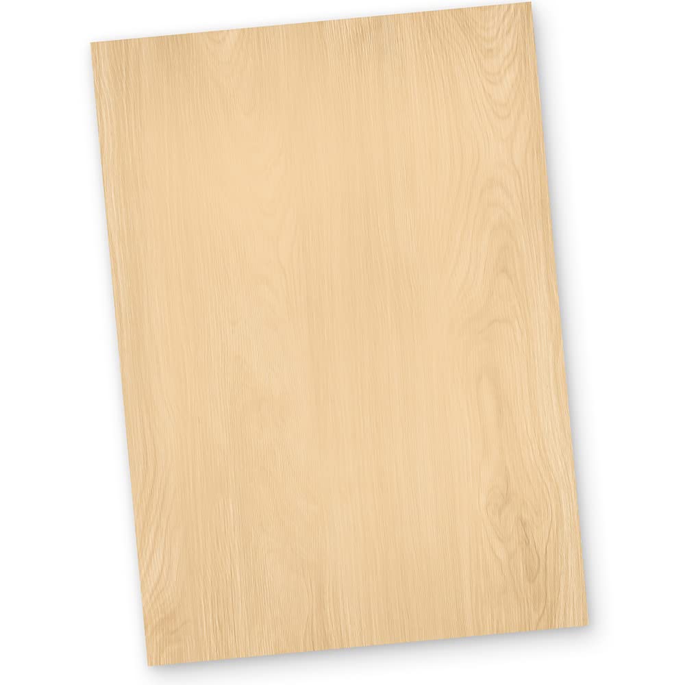 TATMOTIVE Briefpapier Holzoptik Madeira, 500 Blatt DIN A4 Holzstruktur | Zweiseitige Maserung, 90g/m² Stärke, perfekt für Drucker, von Hand beschreibbar, ideal für Speisekarten