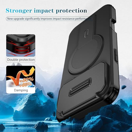 Image of ShieldTech MagStand Series Case for Apple iPhone 17 Pro Max | Mobile Phone Cover with flip-up Camera Cover, Kickstand, Shockproof, MagSafe, for Apple iPhone 17 Pro Max - Black