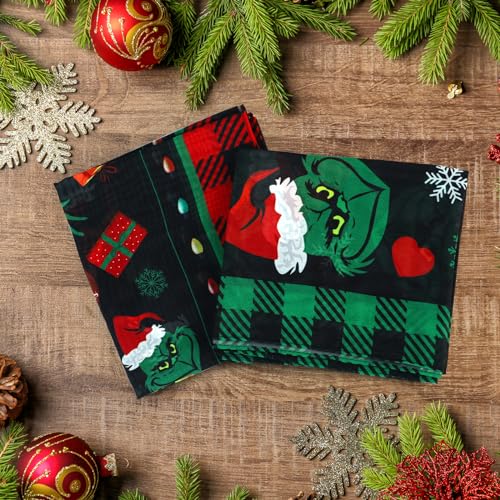 2 Pieves Christmas Theme Lightweight Scarf Xmas Elf Pattern Neck Scarf for Holiday Winter Gift4