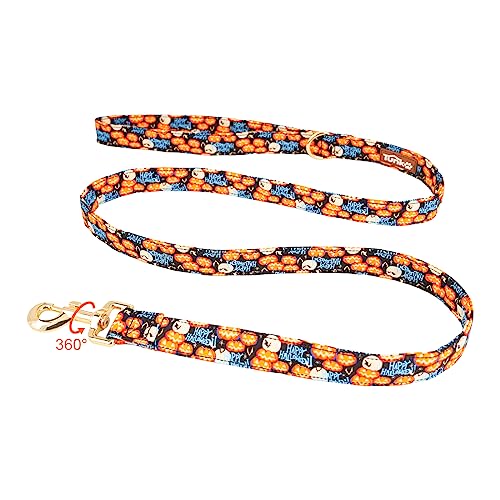 Image of Tunkoo Happy Halloween Dog Leash with Pumpkin - Durable, Stylish, and Available in Small, Medium, Large Daily Walking M