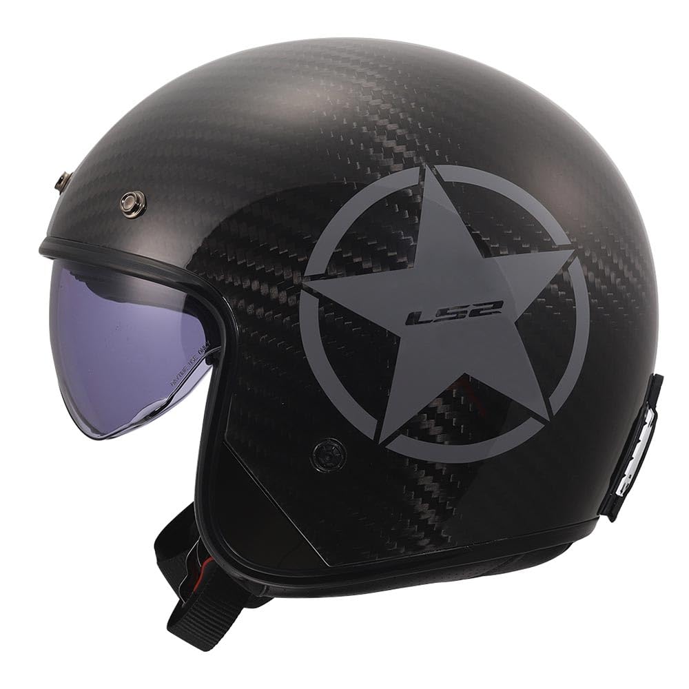 LS2, Casco Moto Jet BOB II CARBON STAR Grey, L