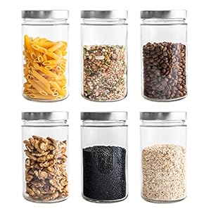 PUREGANIC® Einmachgläser mit Schraubdeckel 6x 720 ml Set Schraubgläser mit Deckel/Einmachgläser mit Bügelverschluss…