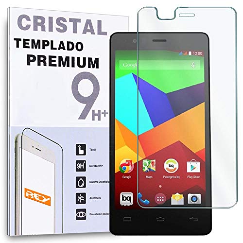 REY Protector de Pantalla para BQ Aquaris E4.5 Cristal Vidrio Templado Premium