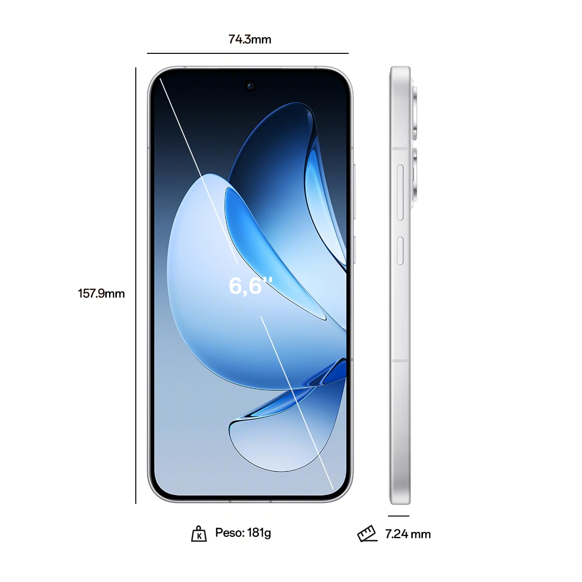 Oppo Reno13 5G Smartphone Unlocked White - Dettaglio