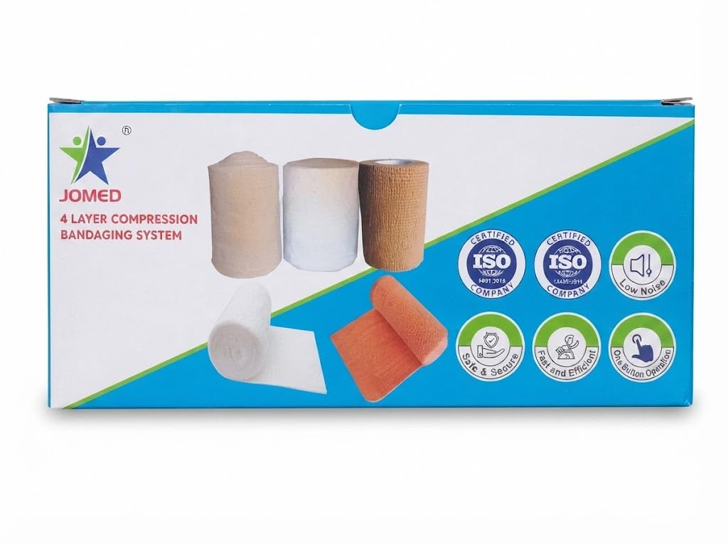 4-LB Multi-Layer Compression Bandaging System (Combi Pack) + Foam Silver Wound Dressing, AGFIX Dyna Size : 5x5cm, pack of 5 — Amazon image 2