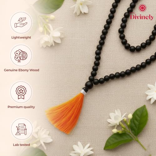 Image of Karungali Malai Original 108 Beads | Karungali Mala Original | Karigali Necklace | கருங்காலி மாலை Original | 7mm Beads Ebony Wood Mala
