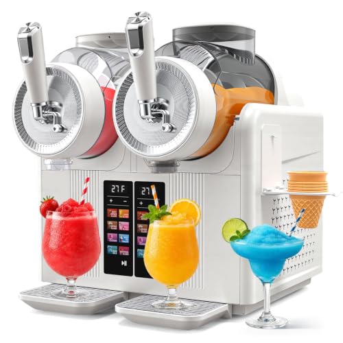 Image of SYINTAO Dual Tank Slushie Machine for home,135oz Soft Serve Ice Cream Maker