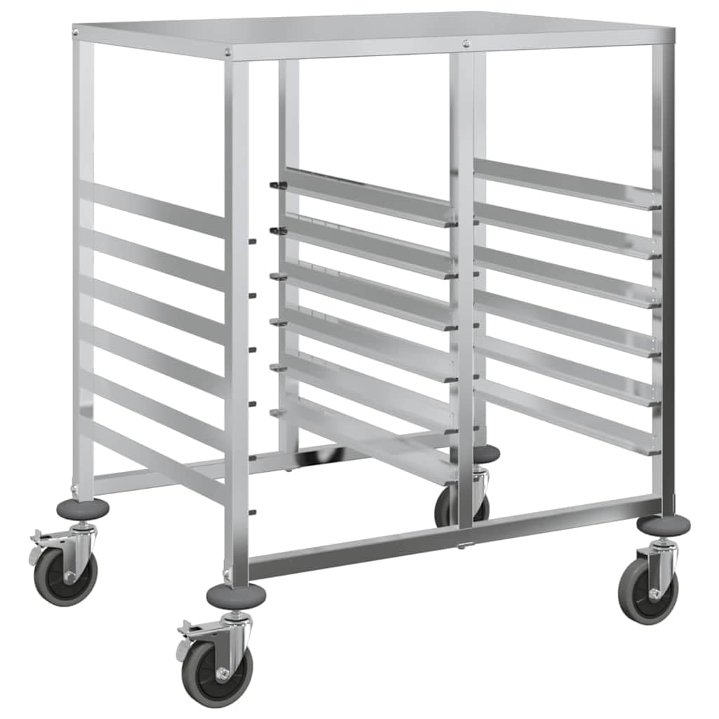 vidaXL Carro con bandejas y 12 contenedores GN 75x55x87 cm, Estante para bandejas, Carro para panadería, Estante para bandejas de panecillos