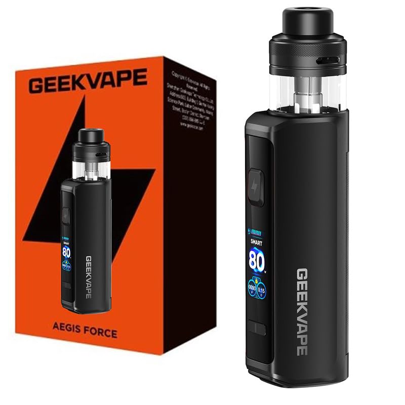 GEEKVAPE Aegis Force Pod Mod Kit | 3200mAh Batterie 80W 5ml GeekVape Boost Coil B 0.2ohm + B 0.4ohm MTL/DTL E-Cigarette, Sans nicotine
