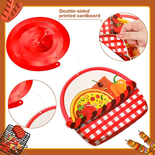 Image of Ireer 52 Pcs Summer Picnic Party Hanging Decor Picnic Birthday Hanging Swirl BBQ Decoration Swirls for Barbecue Decor for Birthday Carnival Summer BBQ Party Supplies Decoration (Classic)