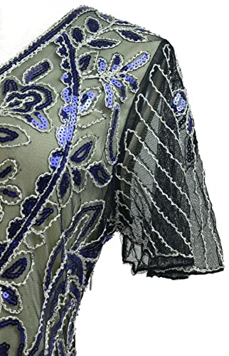 Image of Women 1920s Gatsby Vintage Sequin Flapper Fringe Party Plus Dress with 20s Accessories Set