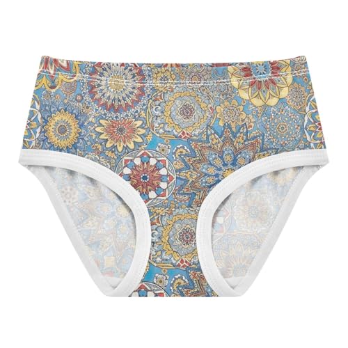 Toddler Panties, Boho Mandala Girls' Cotton Brief Underwear, 2T–8 Years