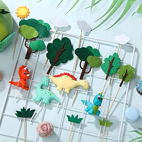 Dinosaur Cake Toppers Forest Series Dinosaur Decoration 16 Pieces Dino Jungle Safari Party Supplies Personalized Diy Cake Cupcake Inserts For Baby Shower Birthday Dinosaur Theme Party Favors #TOP2