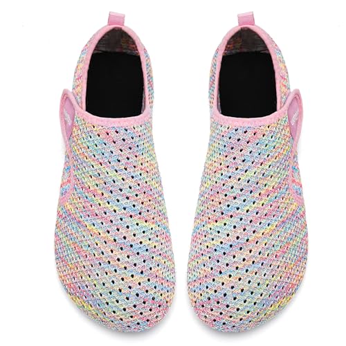 Image of WateLves Water Shoes for Women Men Swim Beach Aqua Socks Quick Dry Barefoot House Slippers Travel Shoes with Adjustable Magic Tape for Pool Diving Boating Yoga Surf