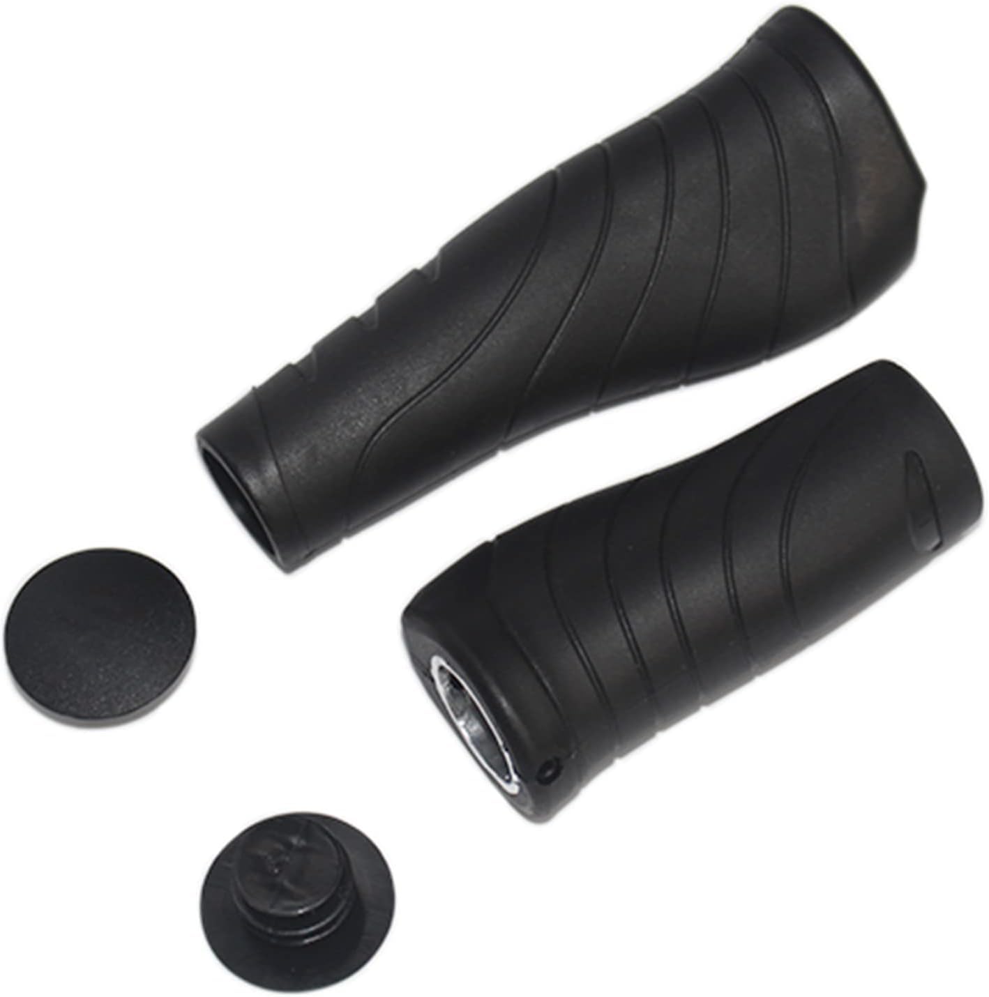 Uchwyty rowerowe, kierownica 130 mm i 90 mm, zamykany uchwyt, gumowy uchwyt końcowy, średnica 0,8 cala, do rowerów wielobiegowych, górskich, BMX, floding, (czarna)