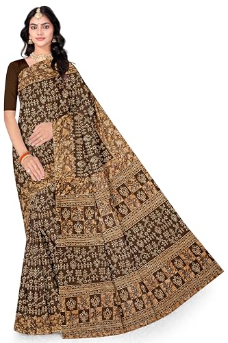 Image of TAMAIRA FASHION Mulmul Pure Cotton Saree For Woman Warli Batik Printed |Office Wear Daily Wear Sarees For Women Without Blouse Piece(Available in 11 Colours)