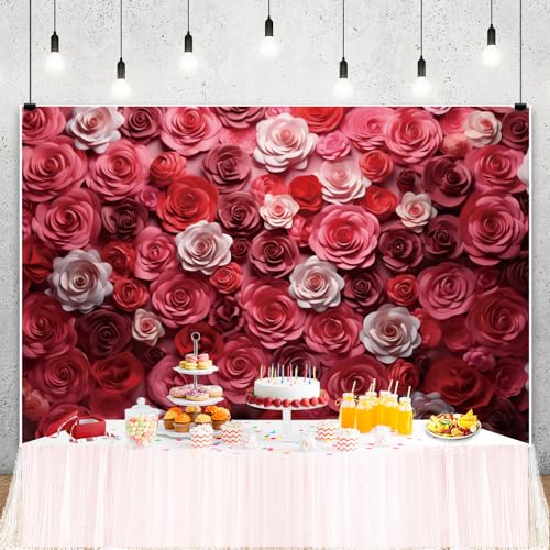 Fondo fotográfico vinilo rosa rojo 10x8 ft para estudio miniatura 3