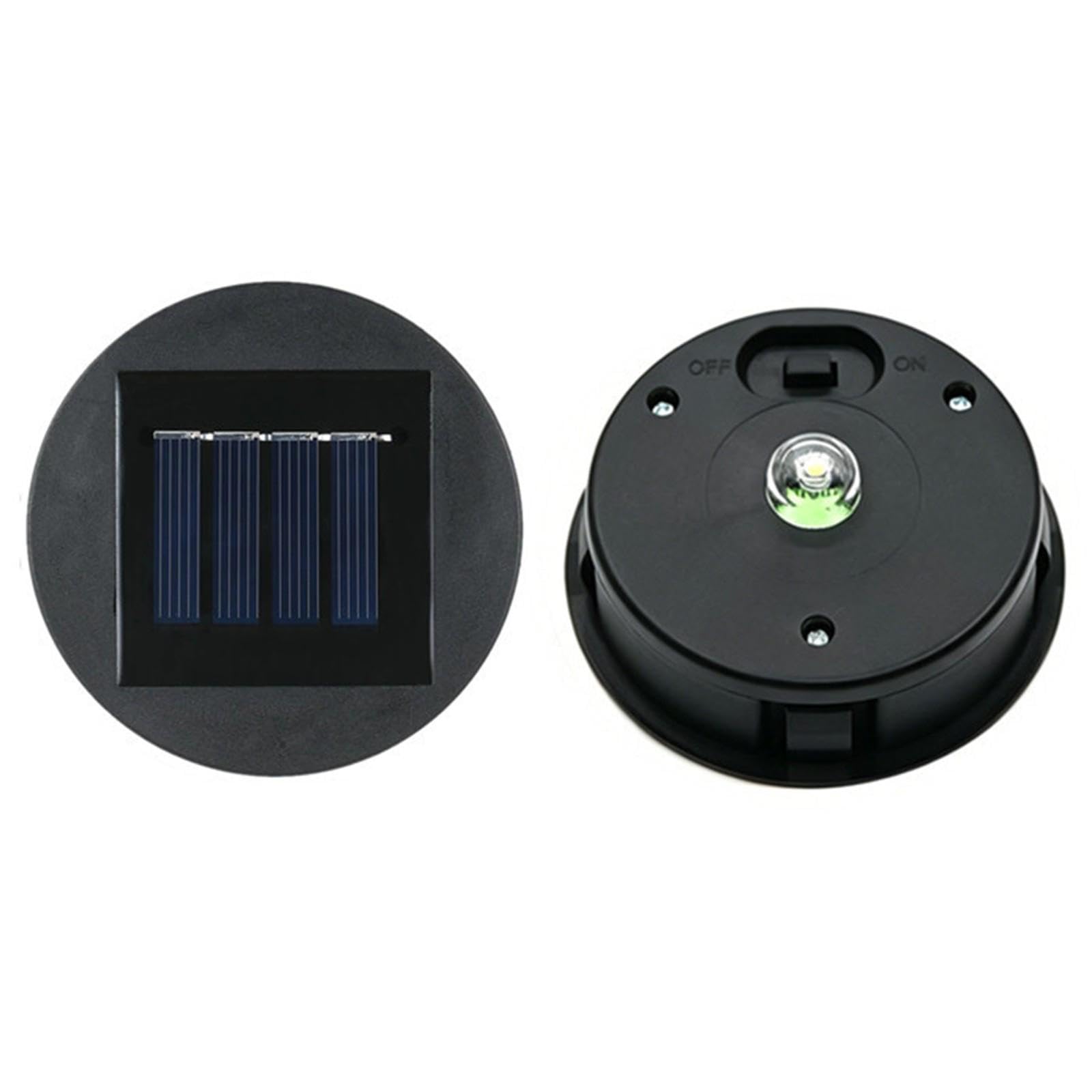 Replacement Solar Light Top, 8cm Round Solar Panel Lid, Warm White LED, Waterproof, for Outdoor Garden Lantern Patio (D-1PC)
