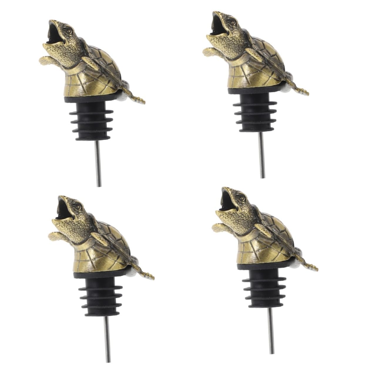 Cabilock 4 Piezas Bomba Caños Vertedores De Barra Vertedores De Coctel Vertedores De Botellas Dispensador Hermético Cocteles Cerveza De Botella De Aceite De Oliva Aleación De Zinc