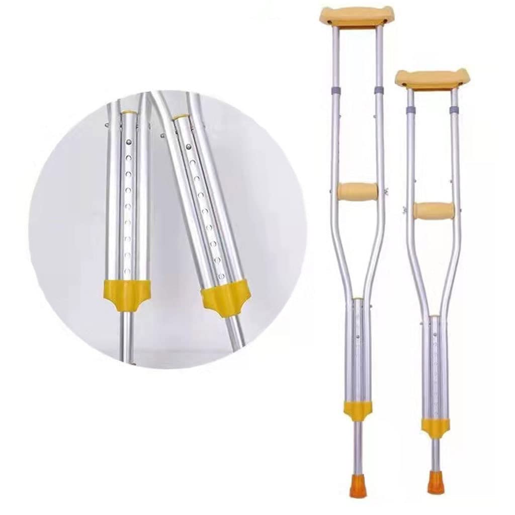 GCX- Muletas de Aluminio for Axilas Muletas de Doble elevación de Acero Inoxidable Muletas de Aluminio de Doble elevación Firma (Color : Giallo)