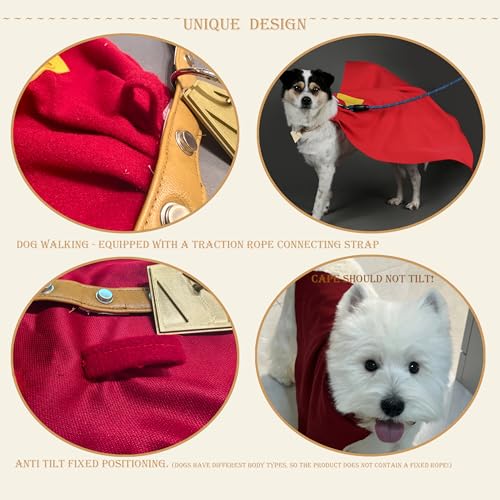Disfraz de capa roja para perro superhéroe talla Large miniatura 6
