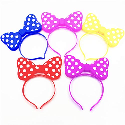 コスプレ 小物 光るカチューシャ LEDリボン 水玉タイプ フラッシュリボン ハロウィン アクセサリー カチューシャ 光り物玩具 女の子 縁日 お祭り 夏祭り 景品 パーティー 色ランダム 5個セットのサムネイル