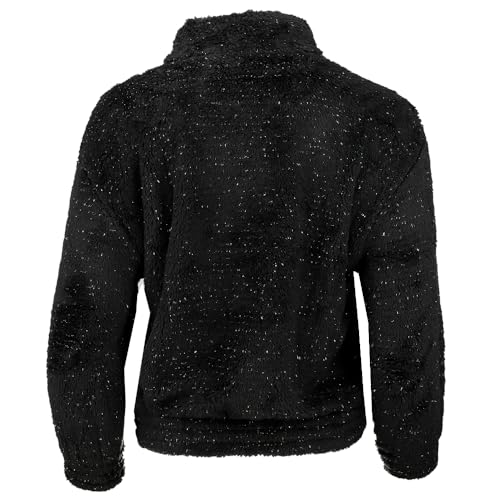 adidas Kids Girls Furry Lurex Sherpa Quarter Zip Casual Quarter Zip - Black2