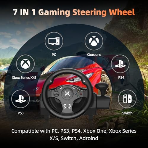 DOYO PC Racing Wheel, 270 Degree Xbox Steering Wheel and Pedals with Vibration Feedback for PS4, Xbox One, Xbox Series X/S, PS3, Switch, Xbox 360, Android, Real Racing Simulator - Image 3