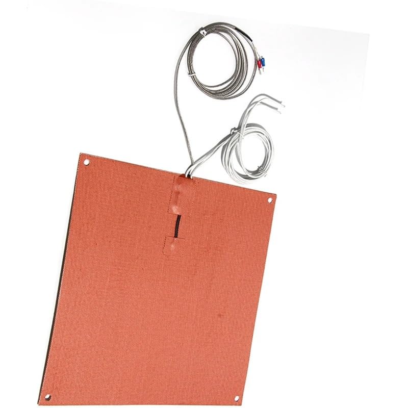Silicone Heating Pad for 3D Printers - 160W-560W, Multiple Sizes with Integrated K Thermocouple(No Thermostat,110V-200x250mm)