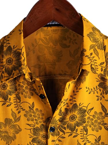 Image of JOTOOK Mens Hawaiian Shirt Short Sleeve Button Down Tropical Shirts Casual Floral Summer Beach Shirt