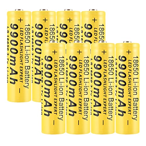 3.7V 9900mAh 18650 Batterie Piles Rechargeables Li-ion Batterie Bouton Top Haute Capacité pour Lampe Torche LED, Lampe Frontale, Appareils electroniques Cover