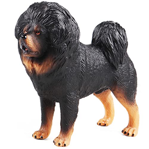 JOKFEICE Tibetan Mastiff Dog Figure – Realistic Black Action Model, Decorative Educational Toy, Cake Topper Gift for Toddlers and Kids