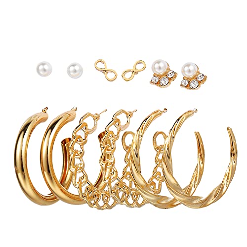 Image of Shining Diva Fashion Stylish Pairs Metal Earrings for Women and Girls