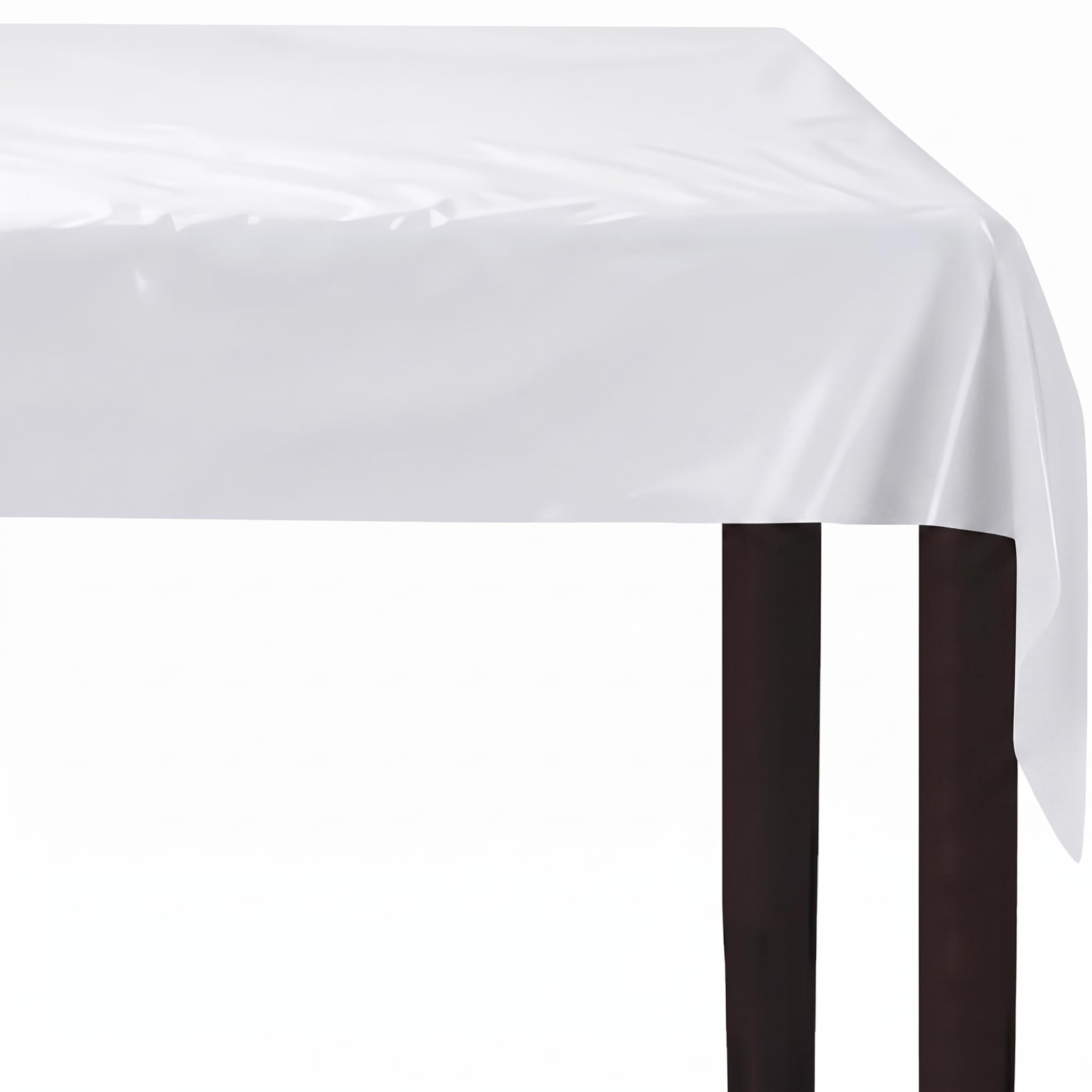 Exquisite Rollo cubretabla básico de plástico Blanco 102 cm x 183 m Rollo de Mantel de plástico – Paquete económico Rollos para Banquetes – Rollos de Mantel