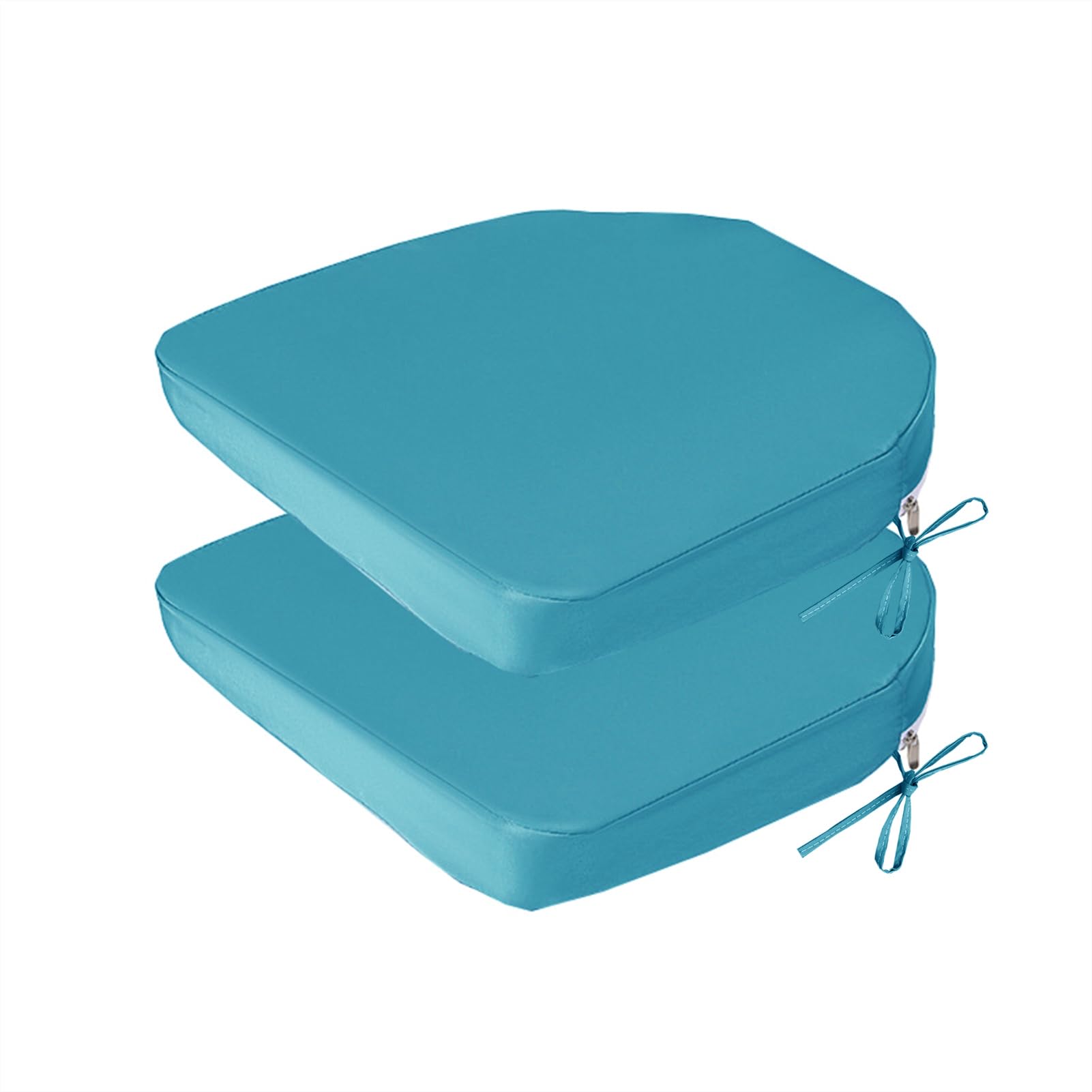 Galette de chaise de jardin imperméable cyan 40x40 lot de 2 en U