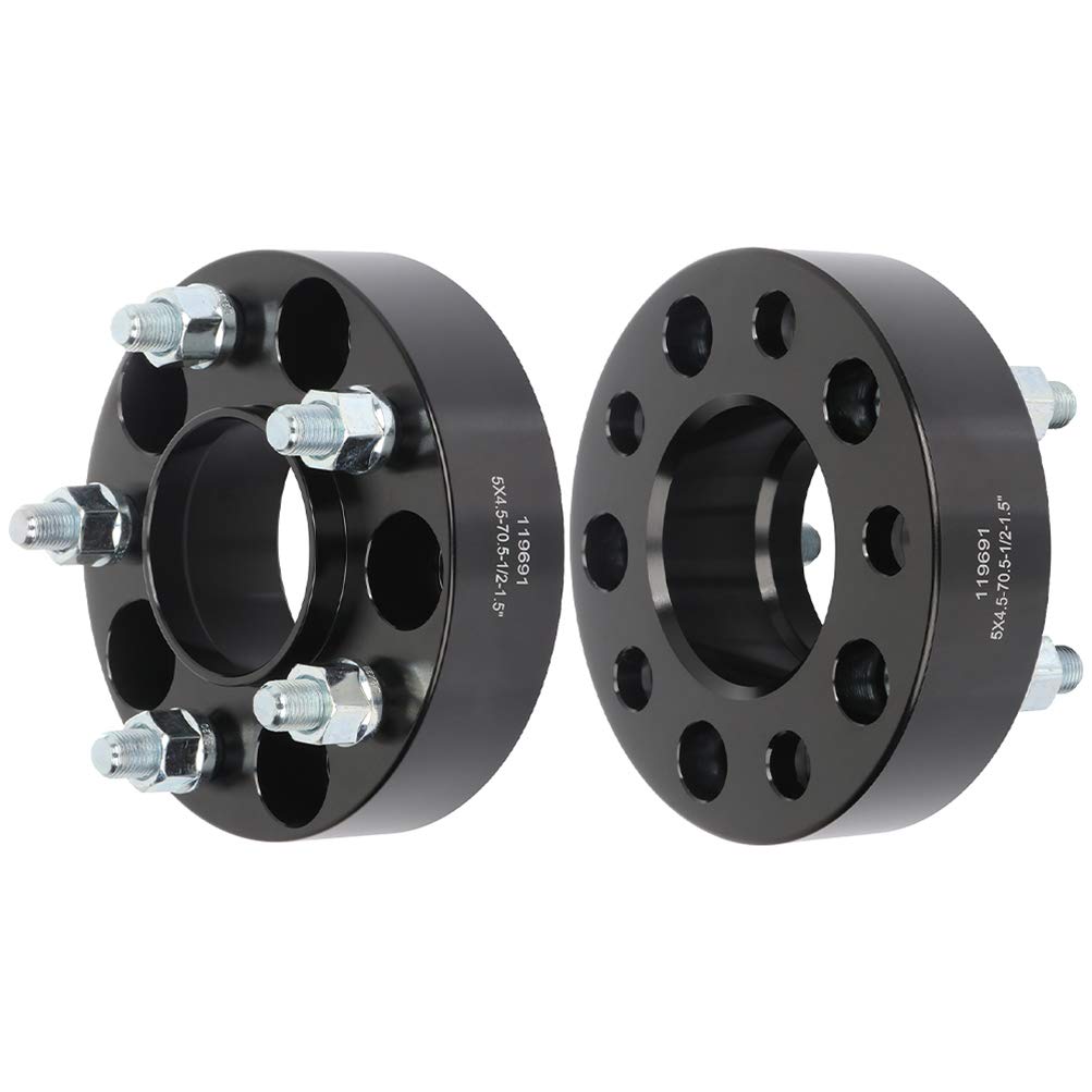 ECCPP 5 lug 5x114.3 Wheel Spacers 5x4.5 to 5x4.5 1/2" 70.5 1.5" black Compatible with 1982-1990 Ford Bronco 2007-2011 Ford Edge