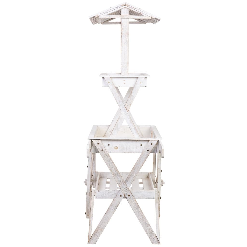 WANDERLUST DECO Carro expositor-estantería de madera 143x60x170h cm