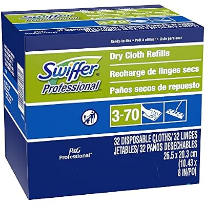 Swiffer 33407BX Dry Refill System, Cloth, White, 32/Box