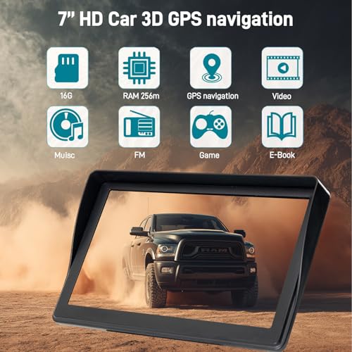 Image of GPS Navigator for Car Truck RV - 7'' HD Touchscreen Navigation System, 2026 Maps Free Lifetime Updates, Speed & Red Light Warning, Turn-by-Turn Voice Guidance, GPS Navigation for All Cars