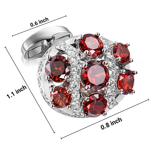 Image of HAWSON Cufflinks for Men, Gold Diamond Crystal Cufflinks for Groom Husband Personalized Gifts, Mens Formal Wedding Business Cufflinks, Luxurious Gorgeous Cuff Links French Shirt Accessories