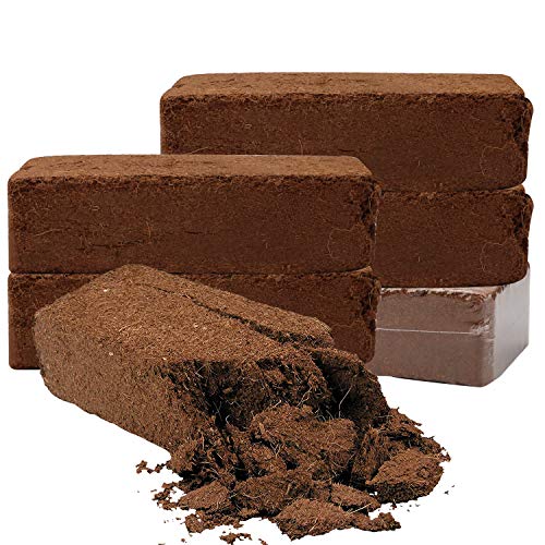 Coco Coir Bricks, Potting Soil for Plants,Vegetables,Flowers,Herbs,Coconut Fiber Castings Expandable Plant Hydroponic Soil Substrate Media Bricks Blocks for Garden Berries Planting Seedling (6)