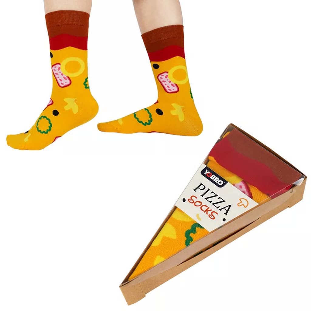 DiabolicalDP1355 Pizza Socks - Funny Pizza Gifts, Novelty Socks for Young Men, Silly Father's Day Stocking Fillers