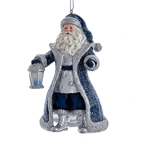 Kurt Adler Weihnachtsmann-Ornament, Blau und Silber