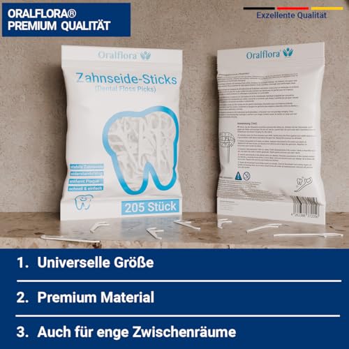 205x Zahnseide-Sticks – Dental Floss Picks – Oralflora – Zahnzwischenraum-Reinigung für Zahnpflege & gesundes Zahnfleisch & Backenzähne – 2in1 mit Zahnstocher am Griff – Bild 7