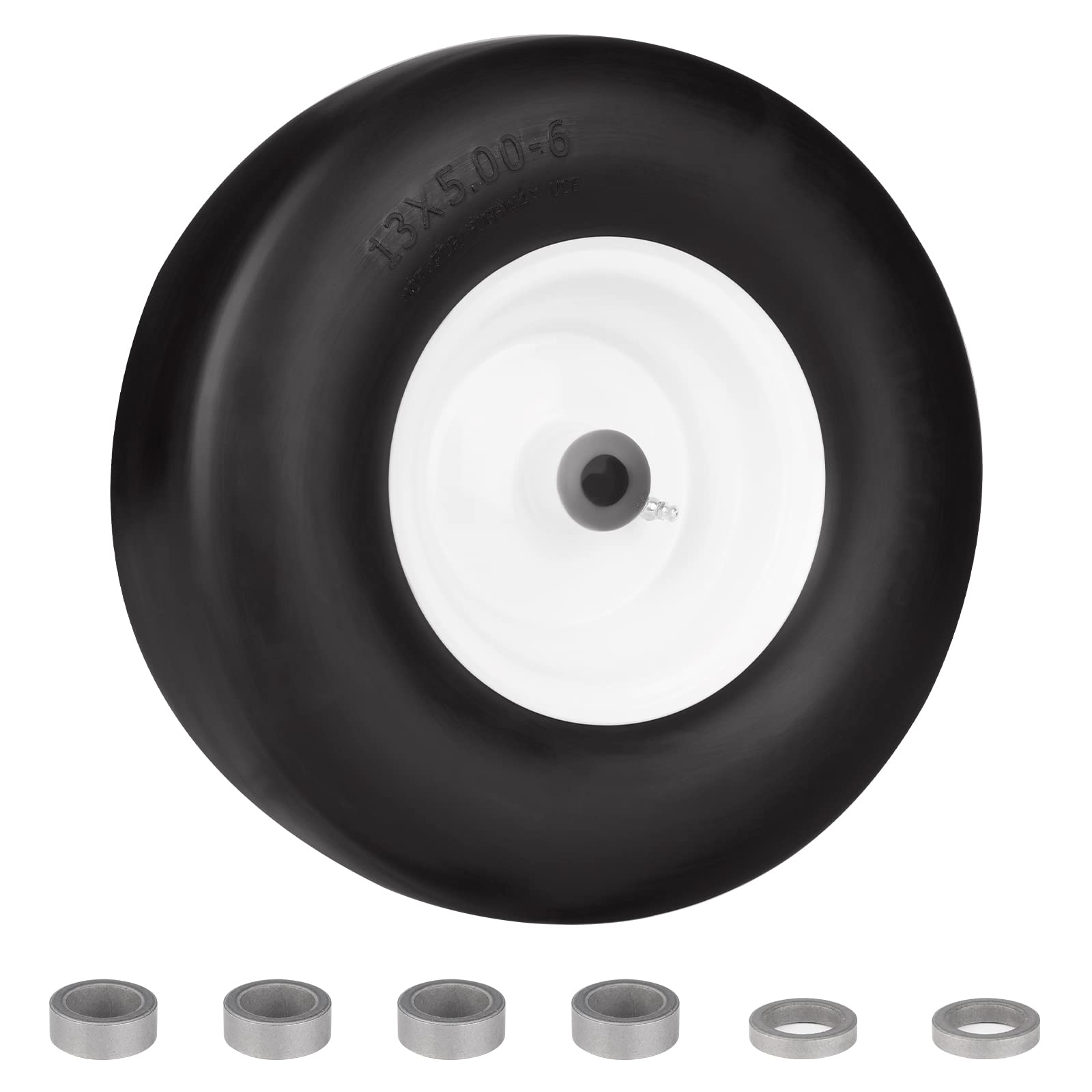 Photo 1 of 13x5.00-6 Solid Tubeless Smooth Tire w/Steel Wheel Fits Deck 36"-46"